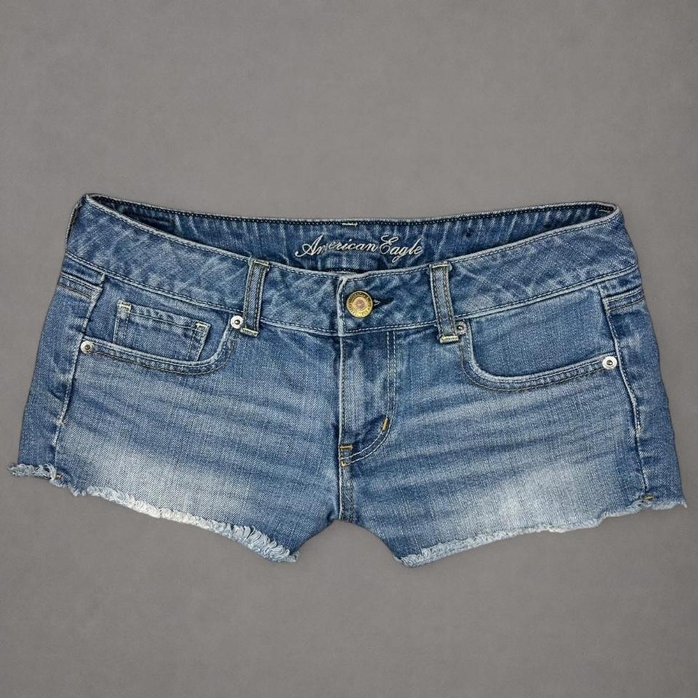 y2k American Eagle low rise blue denim shorts size 4